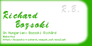 richard bozsoki business card